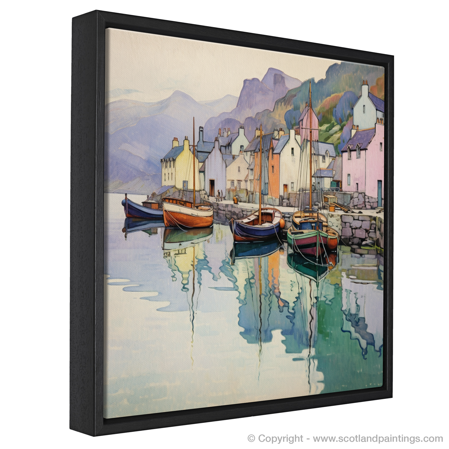 Portree Harbour: An Art Nouveau Dreamscape of Scottish Serenity