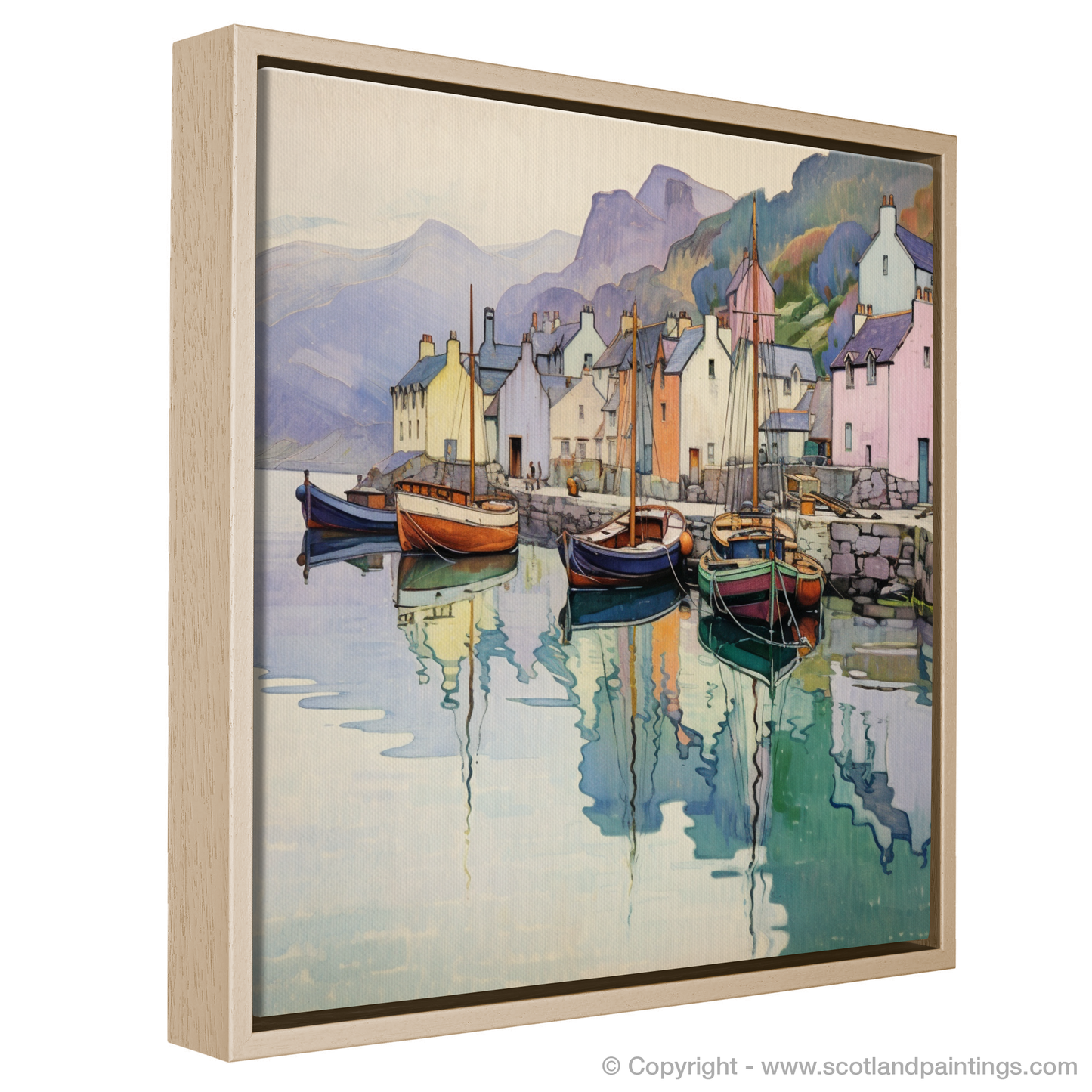 Portree Harbour: An Art Nouveau Dreamscape of Scottish Serenity