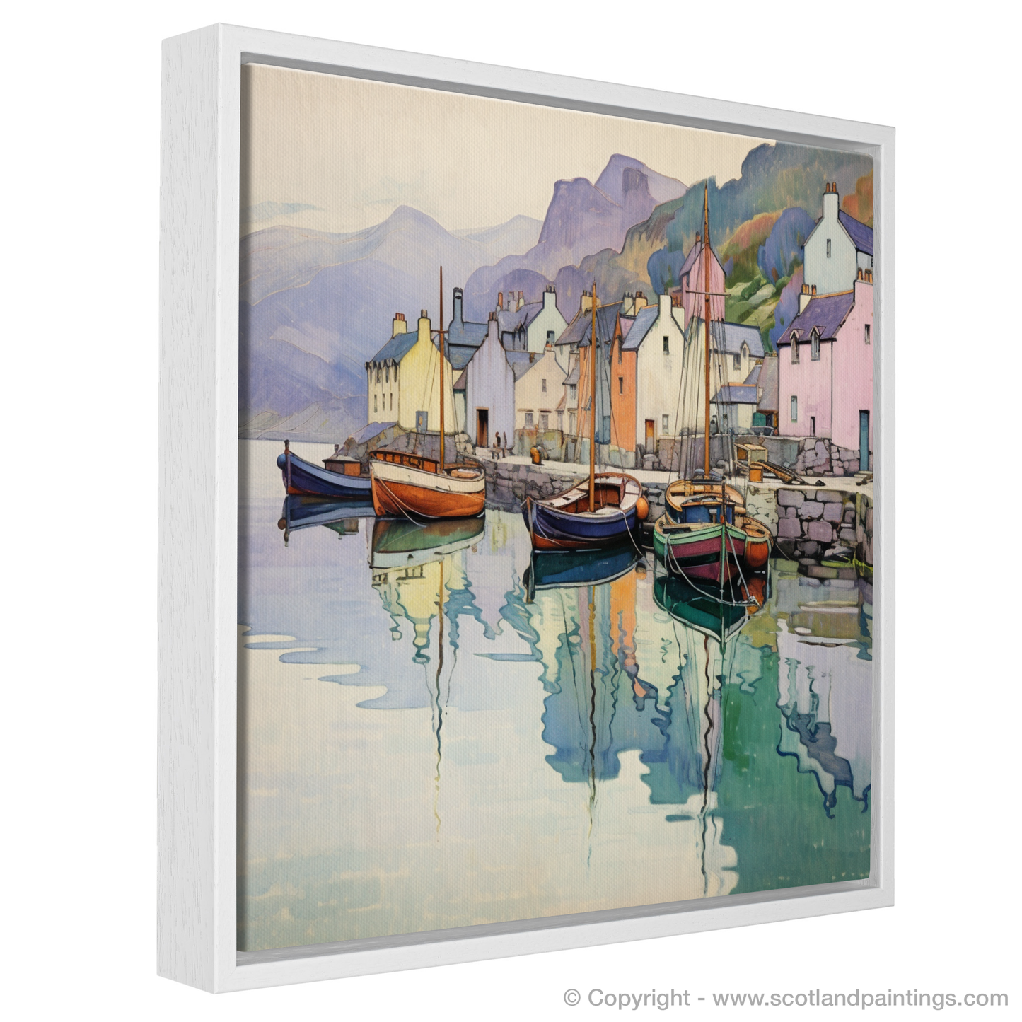 Portree Harbour: An Art Nouveau Dreamscape of Scottish Serenity