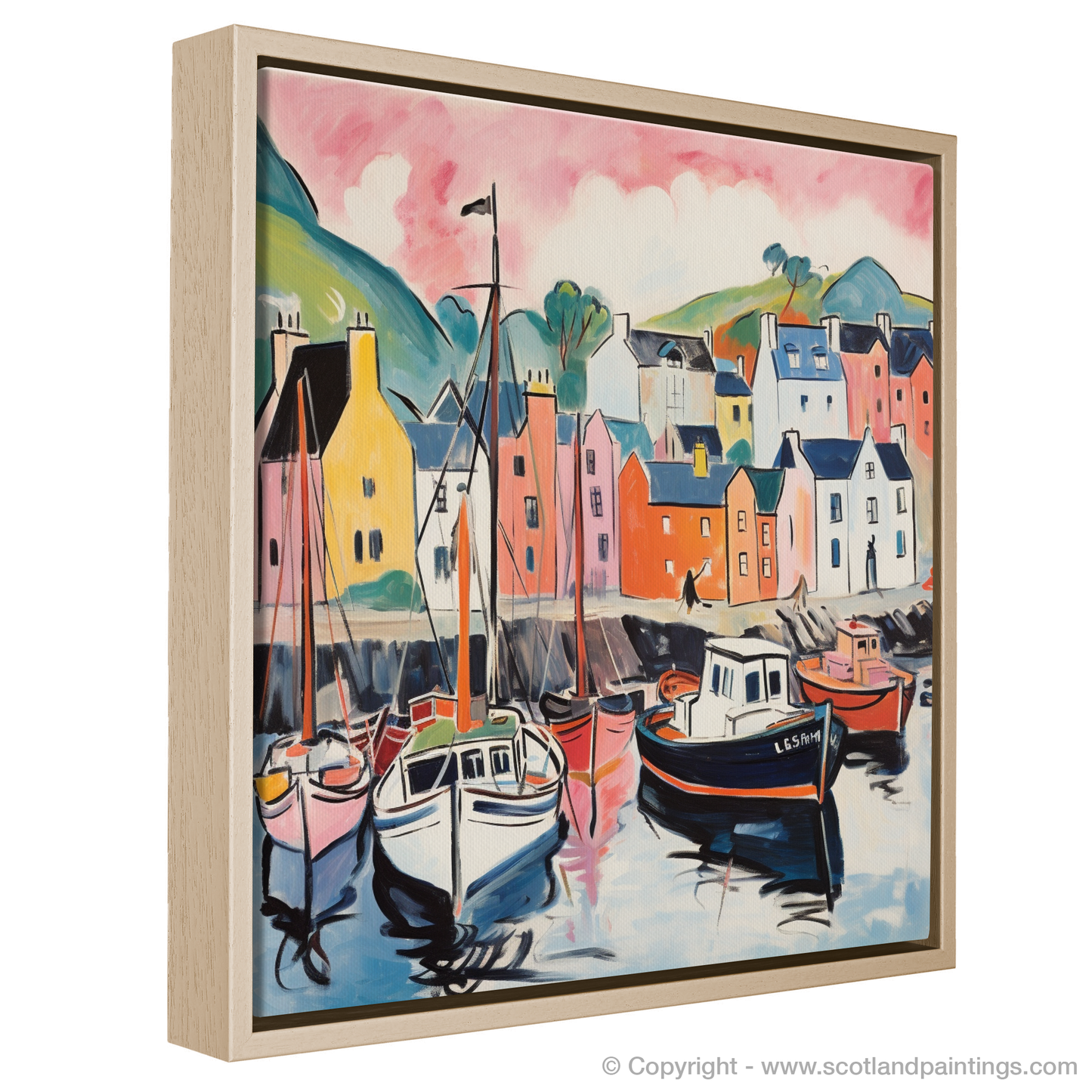 Vibrant Portree Harbour: A Fauvist Ode to Isle of Skye's Charm