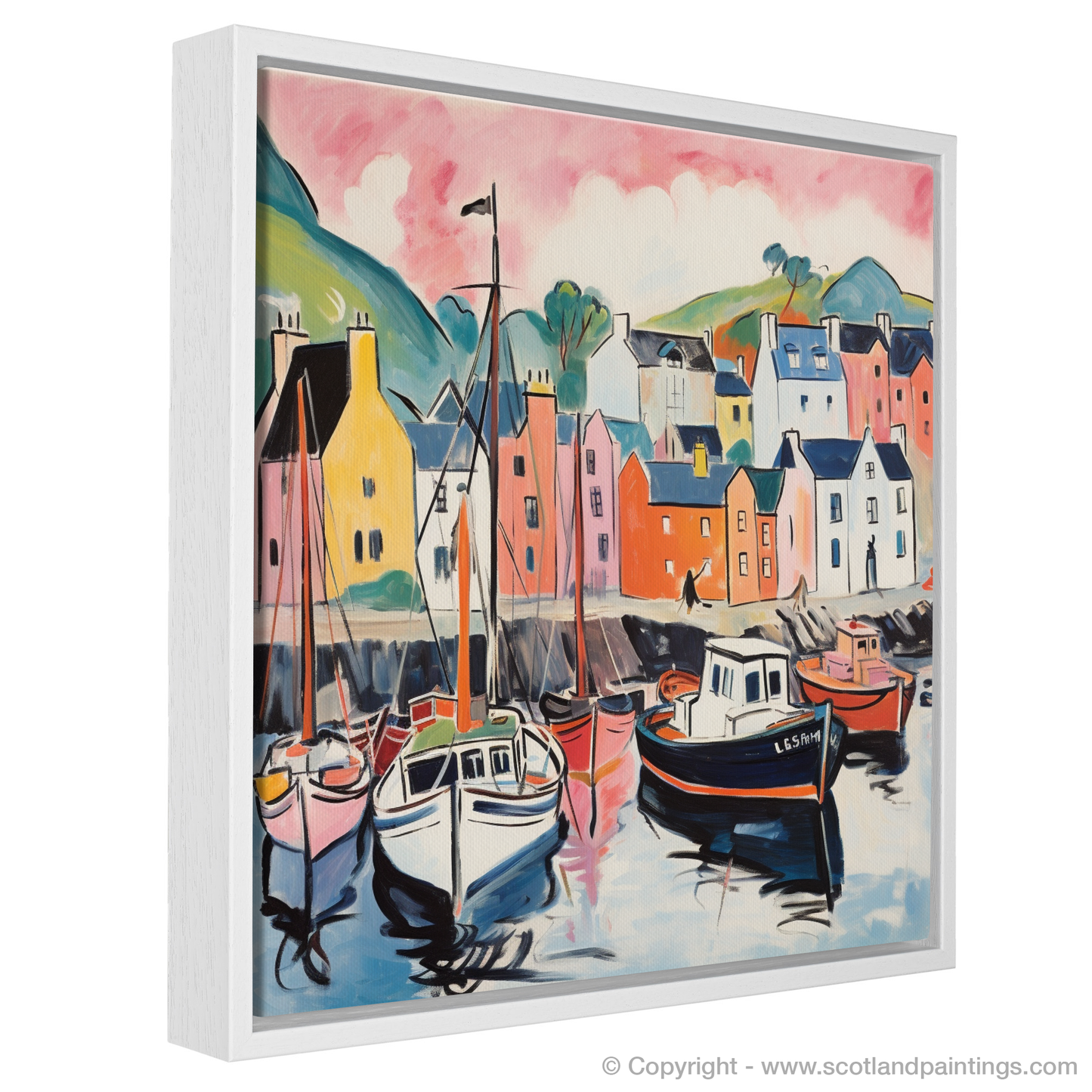 Vibrant Portree Harbour: A Fauvist Ode to Isle of Skye's Charm