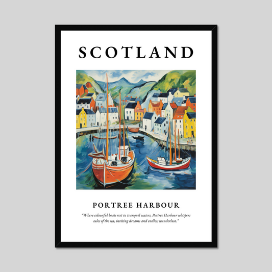 Poster of Portree Harbour, Scotland.