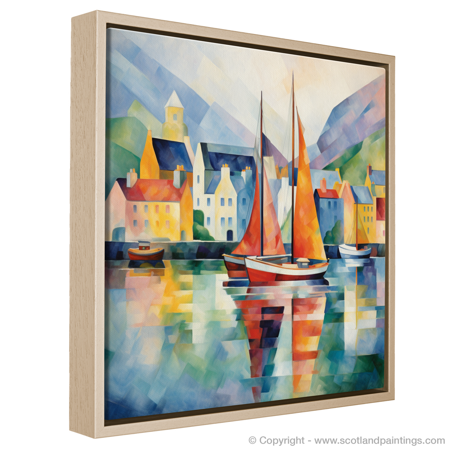 Cubist Portree Harbour: A Scottish Coastal Symphony