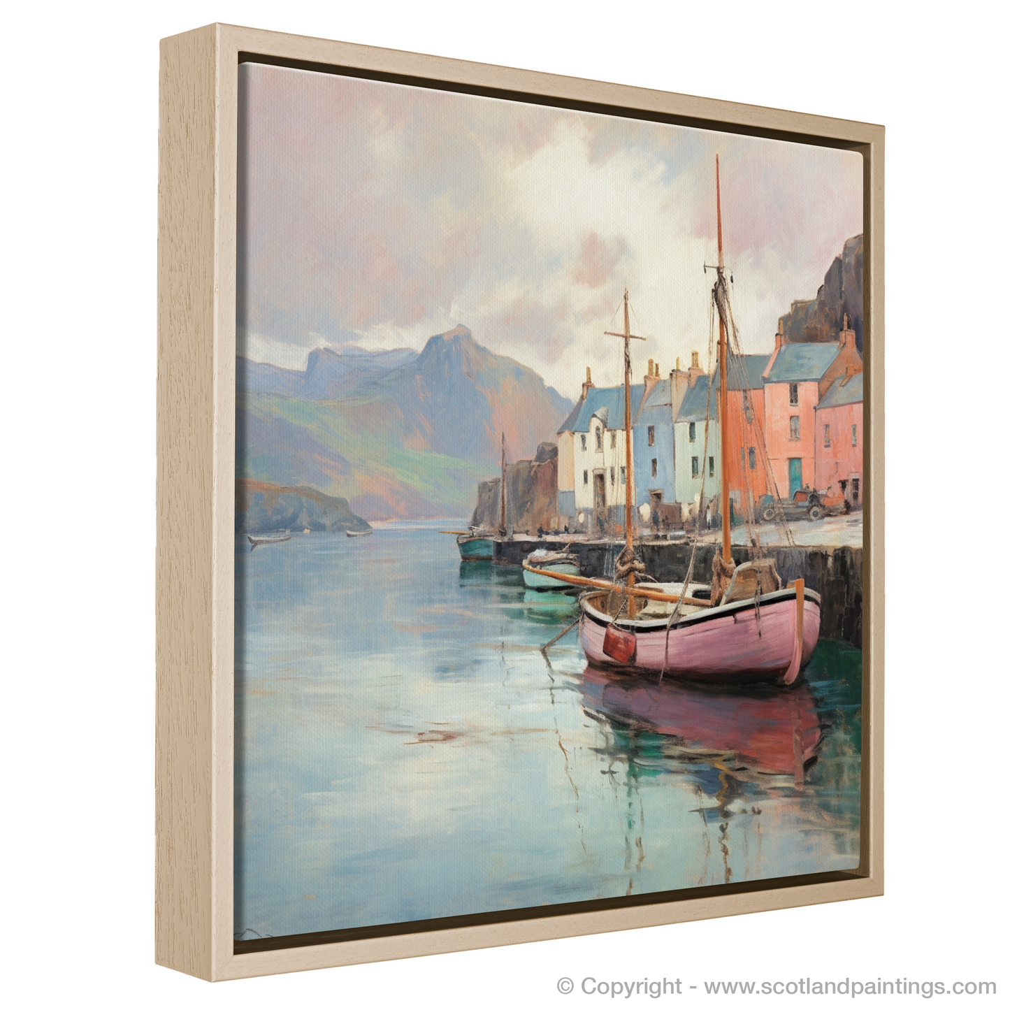 Serene Portree Harbour: An Impressionist Tribute to Scottish Coastal Life