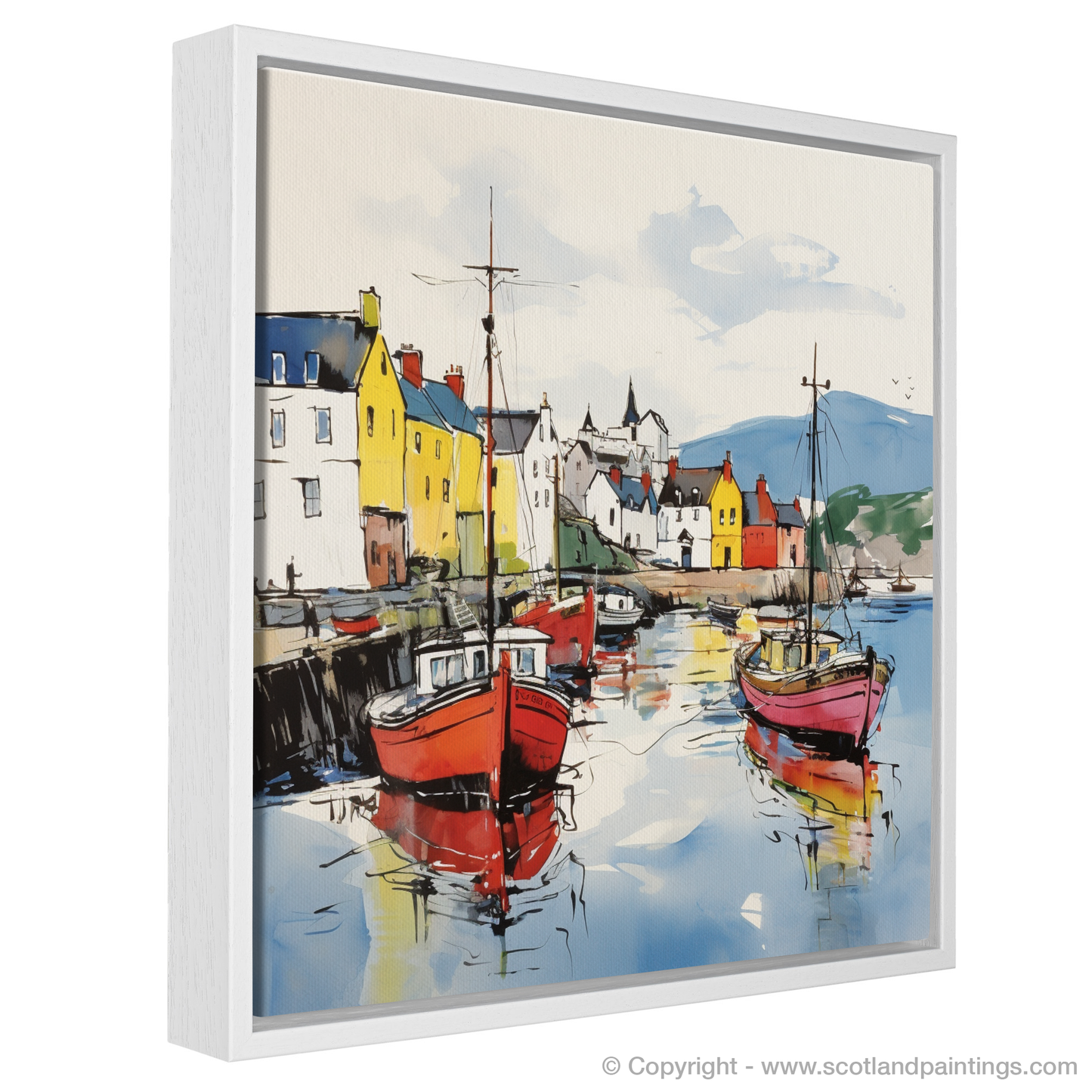 Vibrant Reflections of Portree Harbour