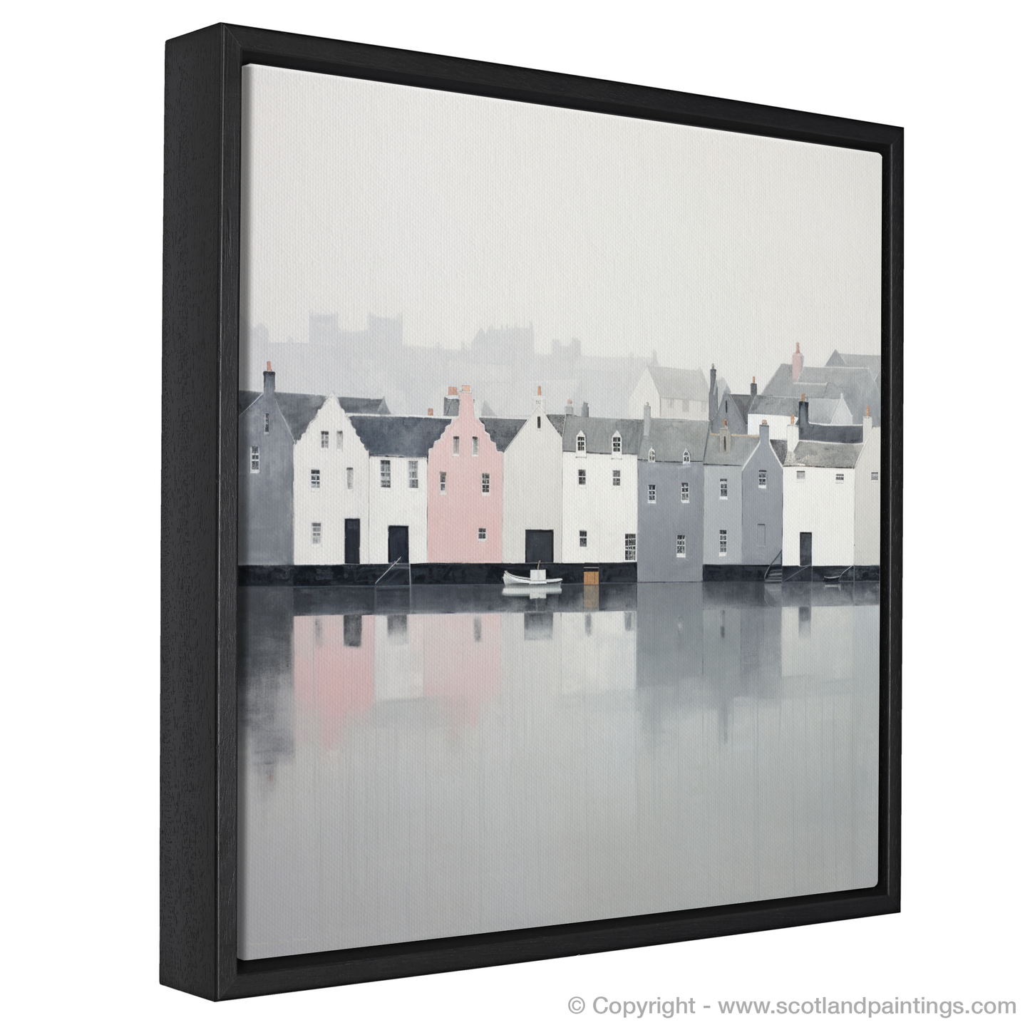 Mist of Tranquility: Portree Harbour in Minimalist Grace