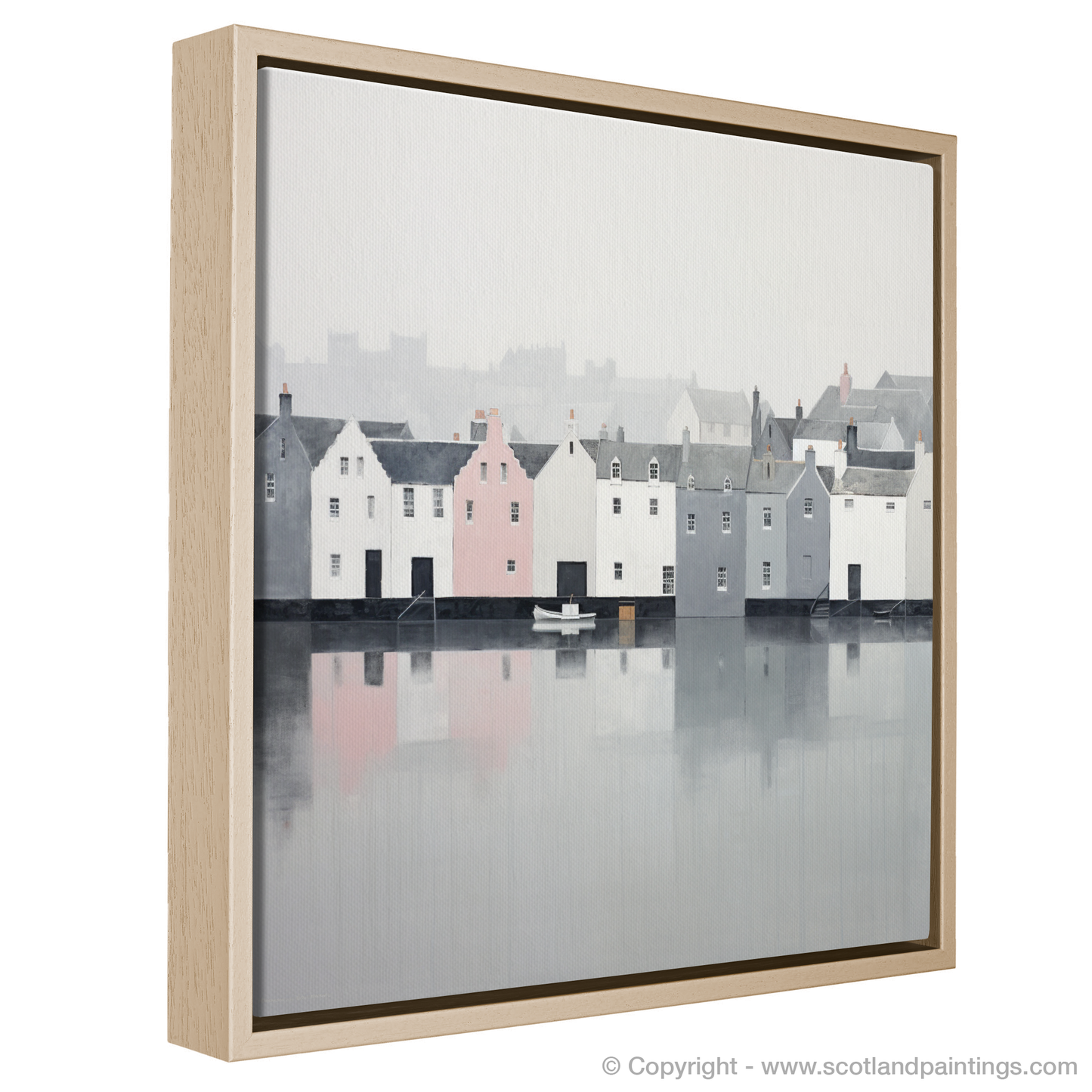 Mist of Tranquility: Portree Harbour in Minimalist Grace