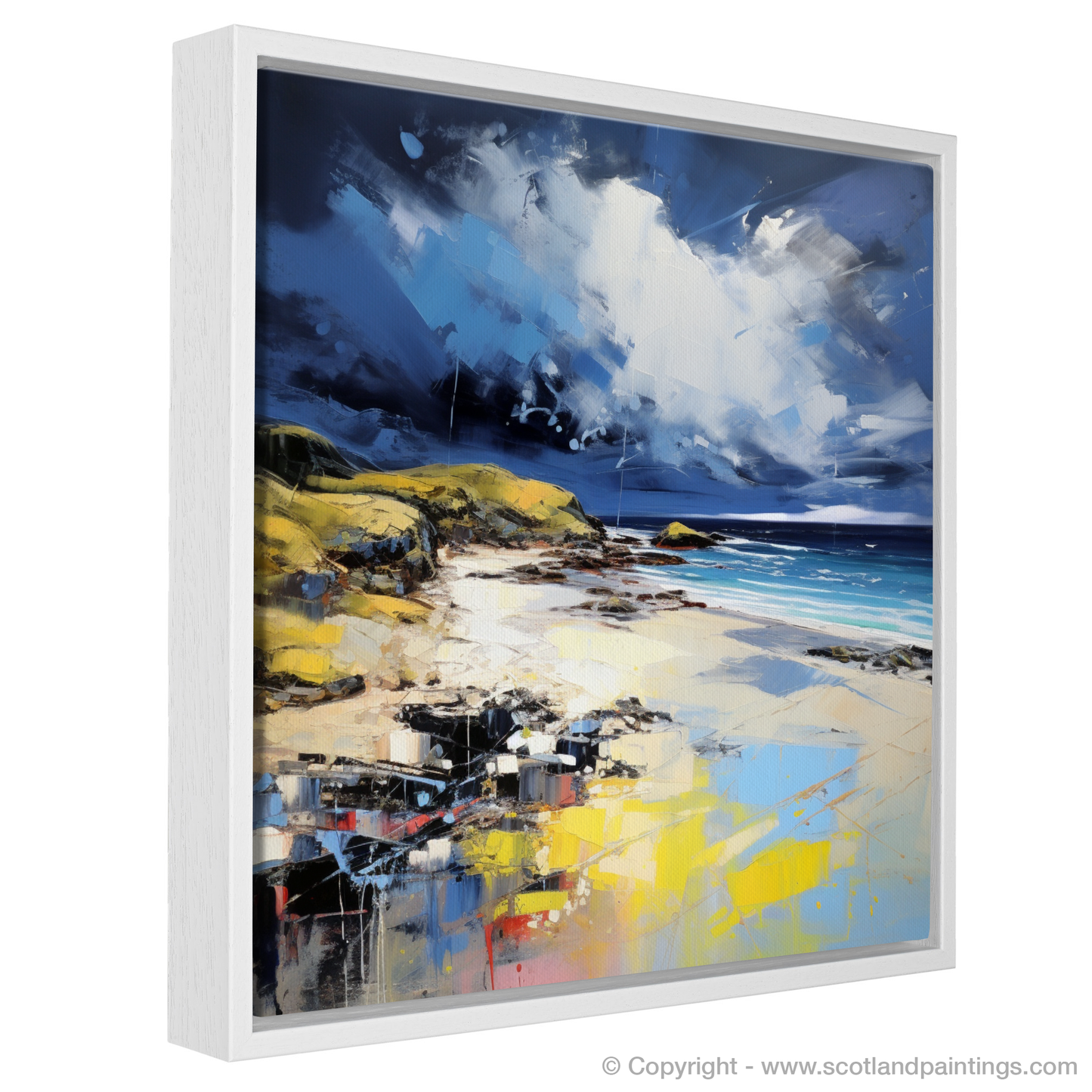 Storm's Embrace at Camusdarach Beach: An Abstract Impressionist Journey