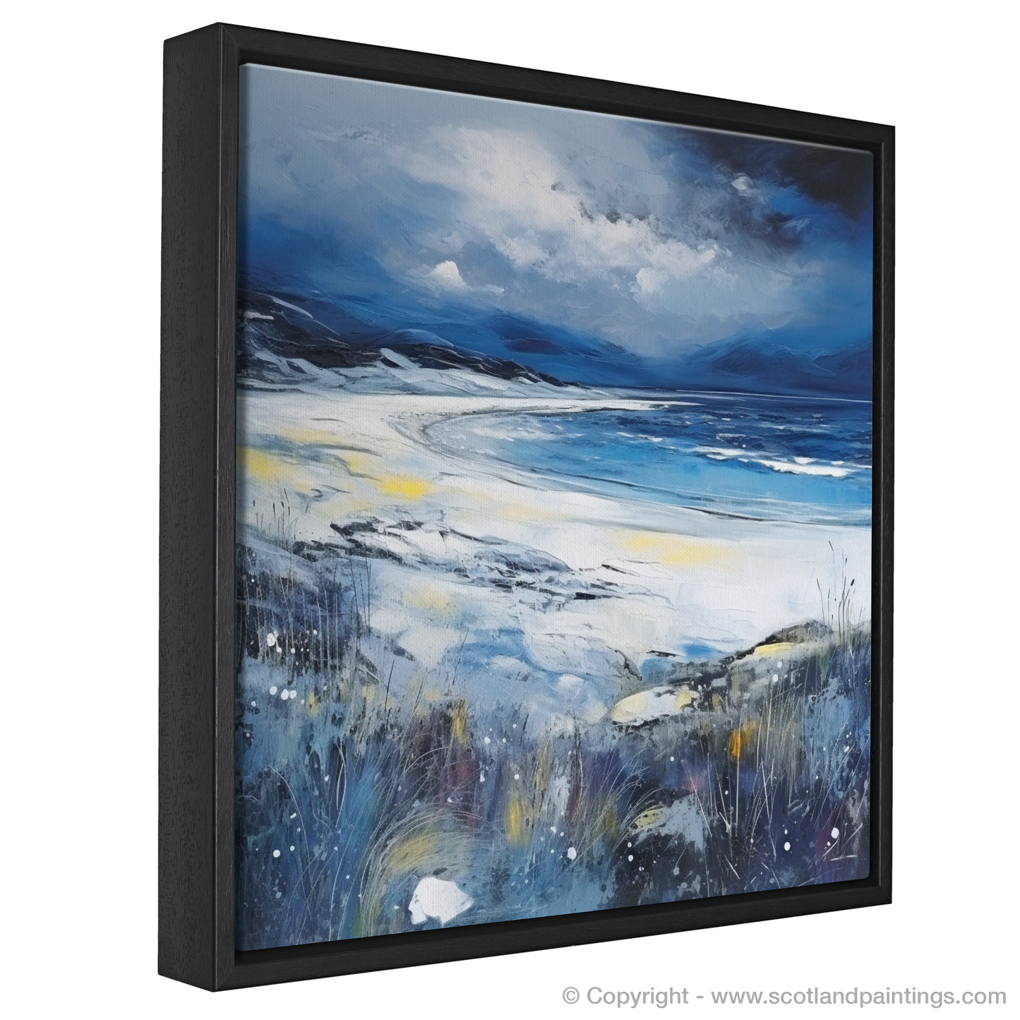Storm's Embrace: Camusdarach Beach in Abstract Expressionism