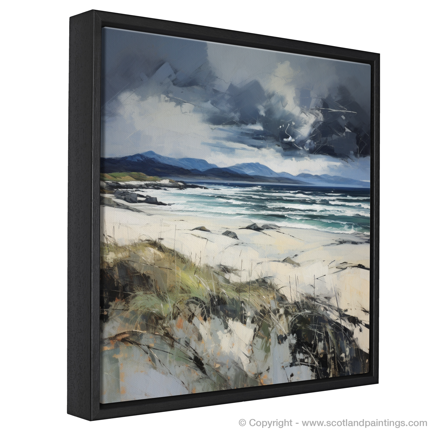 Storm over Camusdarach: An Abstract Expressionist Ode to Wild Scotland