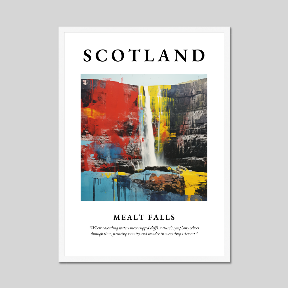 Poster in a white frame with the word Scotland