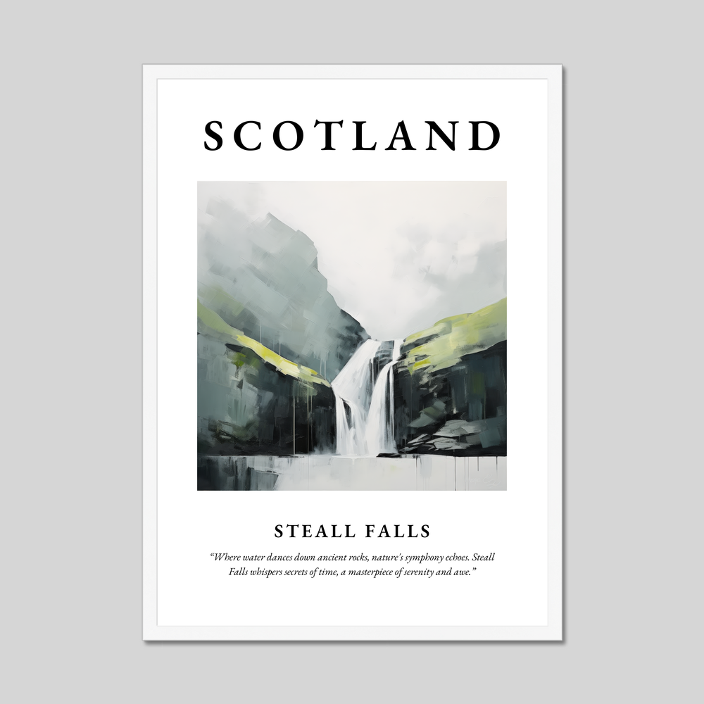 Poster in a white frame with the word Scotland