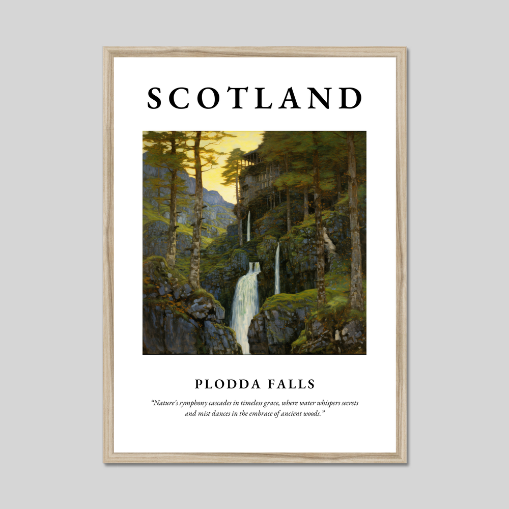 Poster in a natural frame with the word Scotland