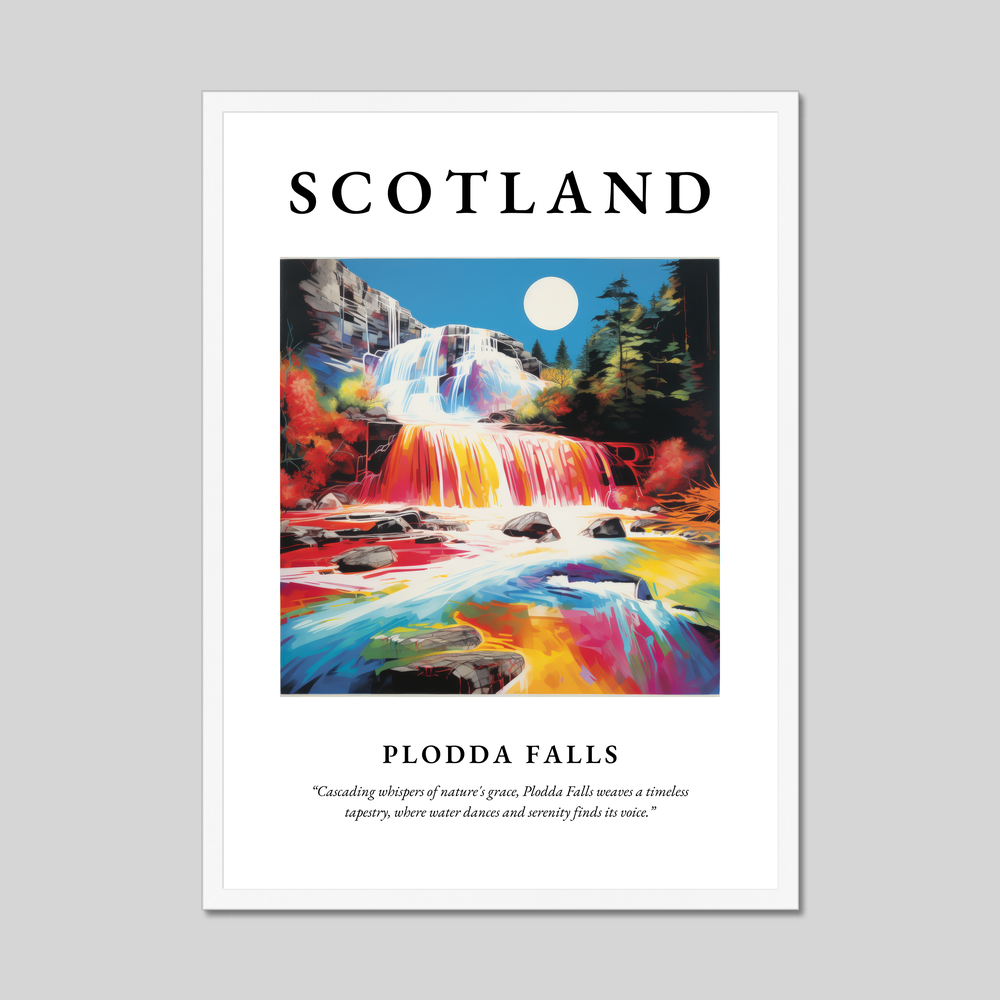 Poster in a white frame with the word Scotland