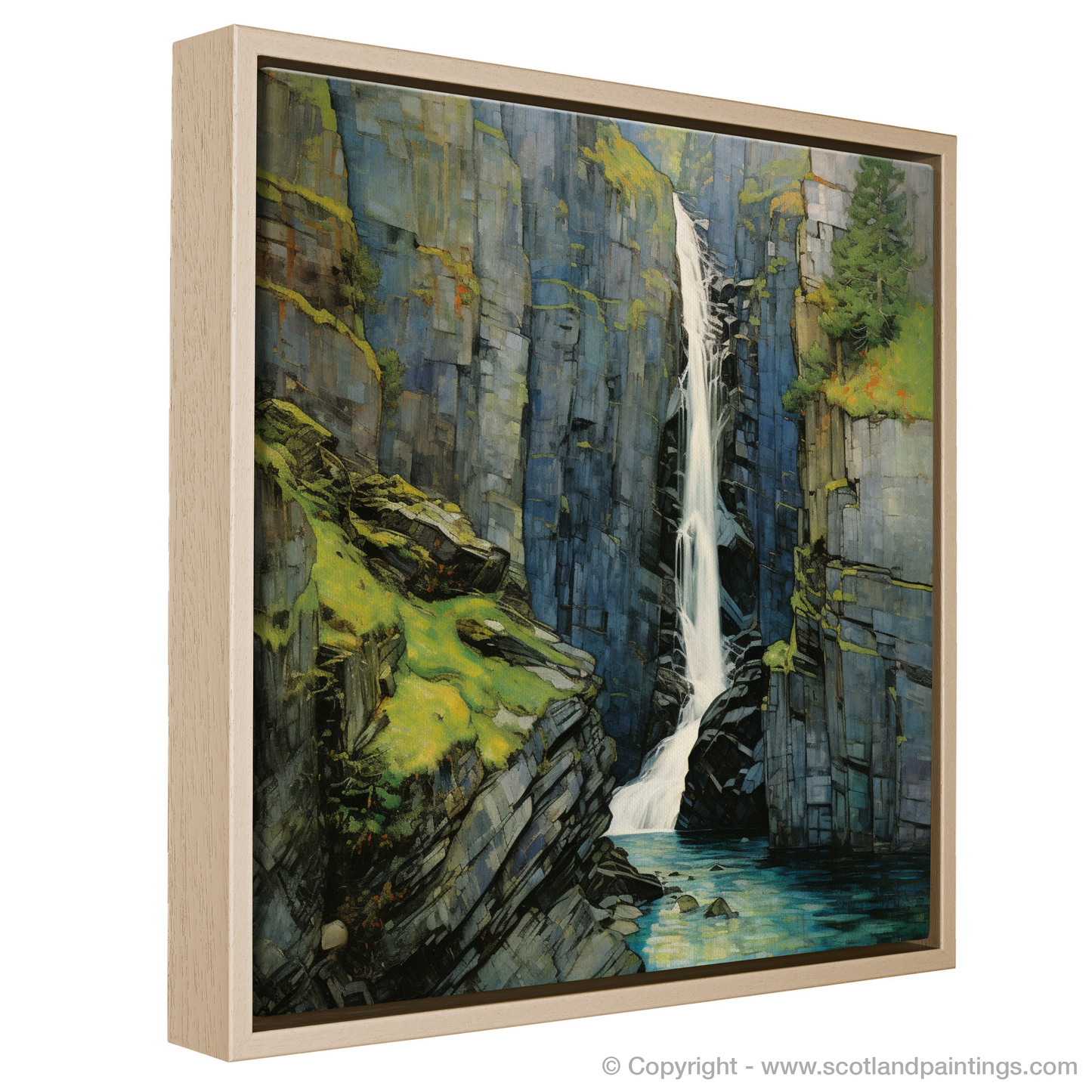 Art Nouveau Reverie of Steall Falls in Glen Nevis