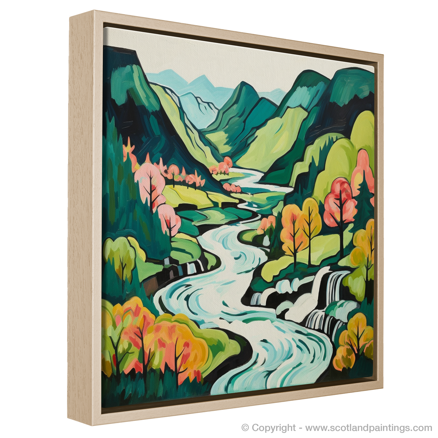 Enchanted Waters of Steall Falls: A Naive Art Vision