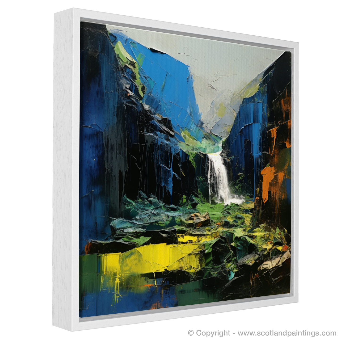 Majestic Cascade of Steall Falls: An Abstract Expressionist Tribute