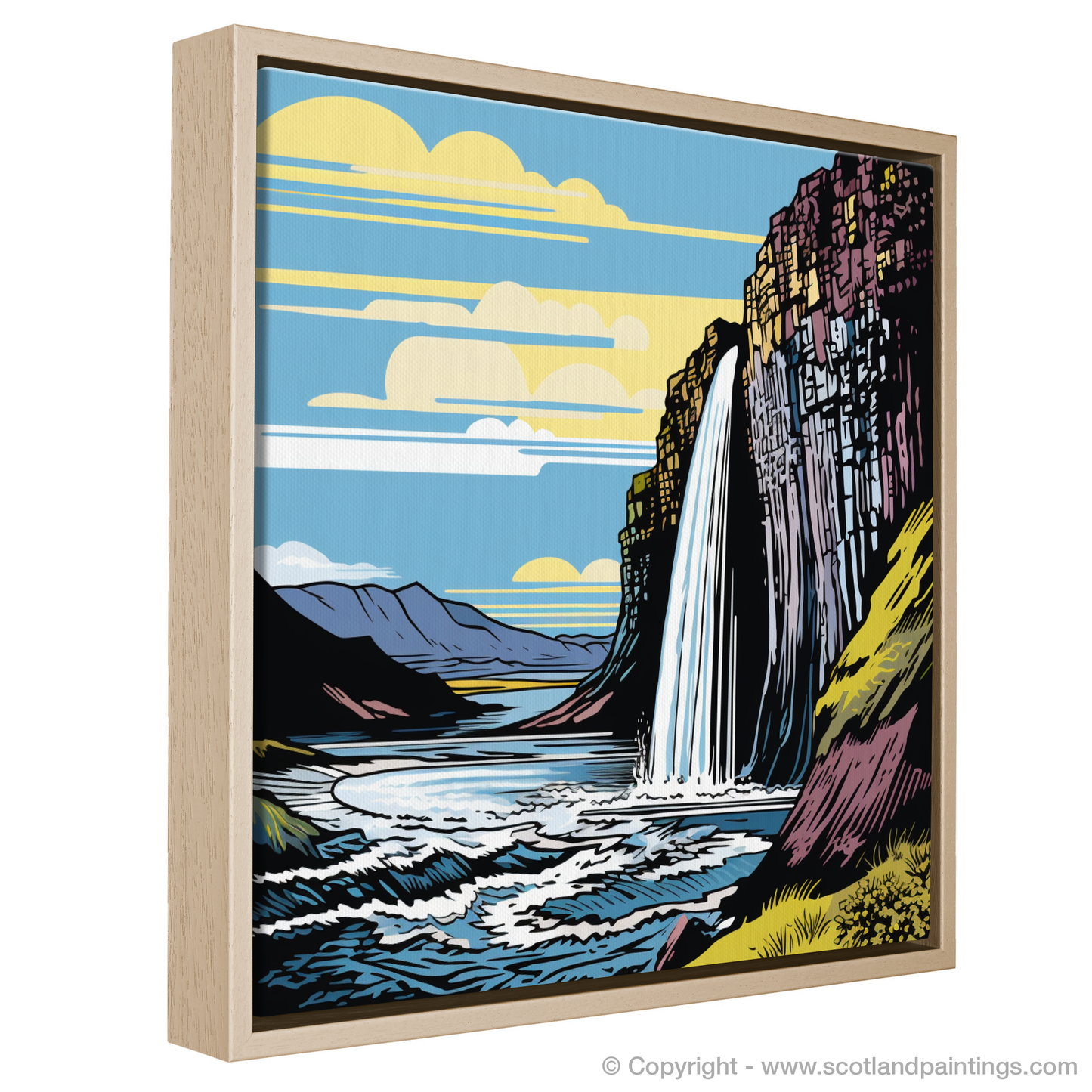 Mealt Falls Majesty: A Pop Art Tribute to Skye's Natural Wonder