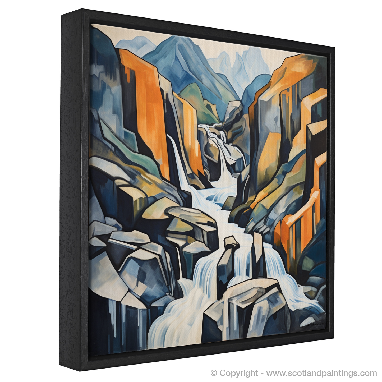 Cubist Cascade: An Abstract Symphony of Steall Falls