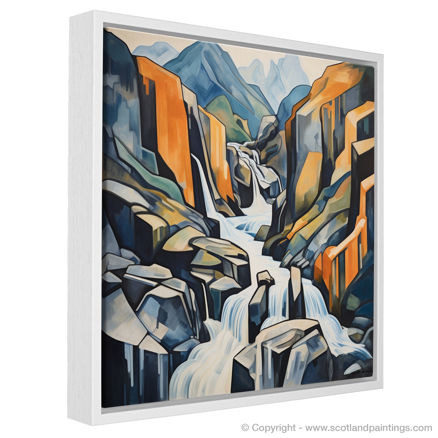 Cubist Cascade: An Abstract Symphony of Steall Falls