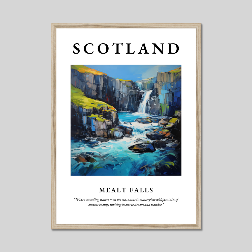 Poster in a natural frame with the word Scotland