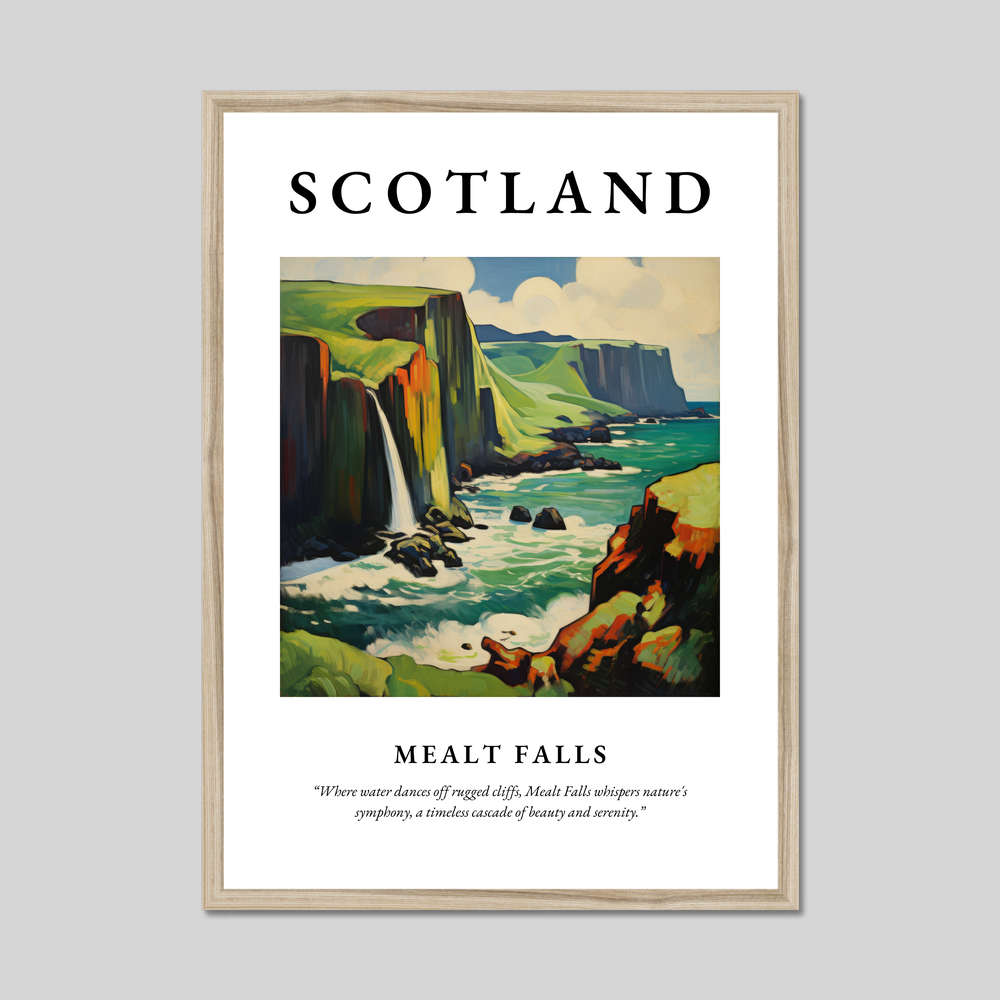 Poster in a natural frame with the word Scotland