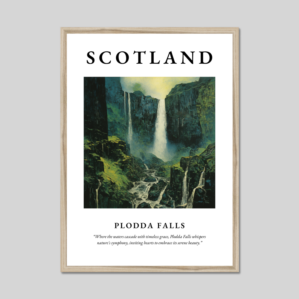 Poster in a natural frame with the word Scotland