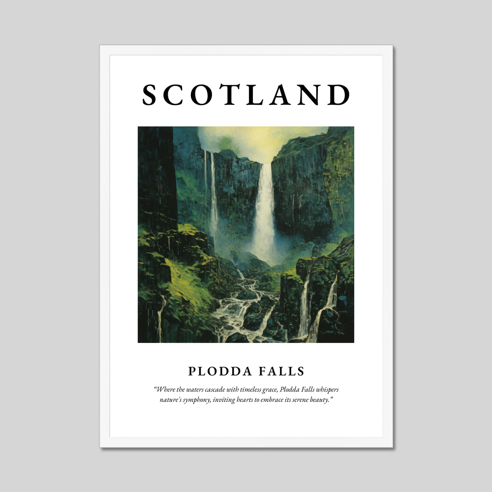 Poster in a white frame with the word Scotland