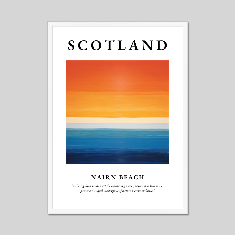 Poster in a white frame with the word Scotland