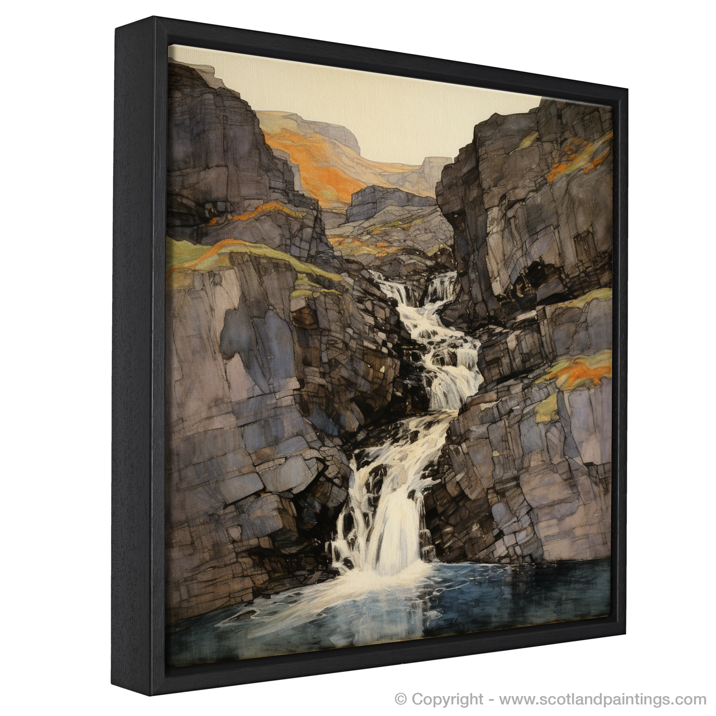 Enchanting Mealt Falls: An Art Nouveau Tribute to the Isle of Skye