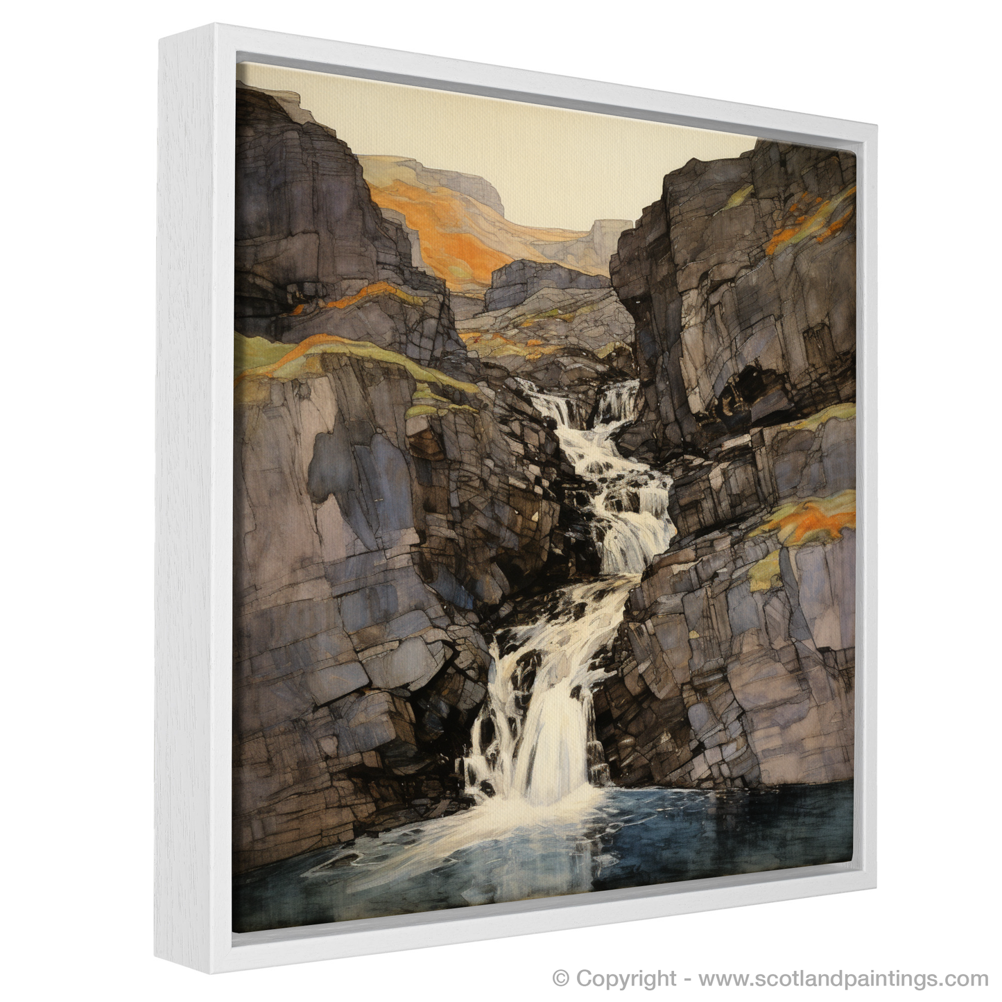 Enchanting Mealt Falls: An Art Nouveau Tribute to the Isle of Skye