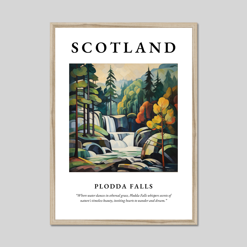 Poster in a natural frame with the word Scotland