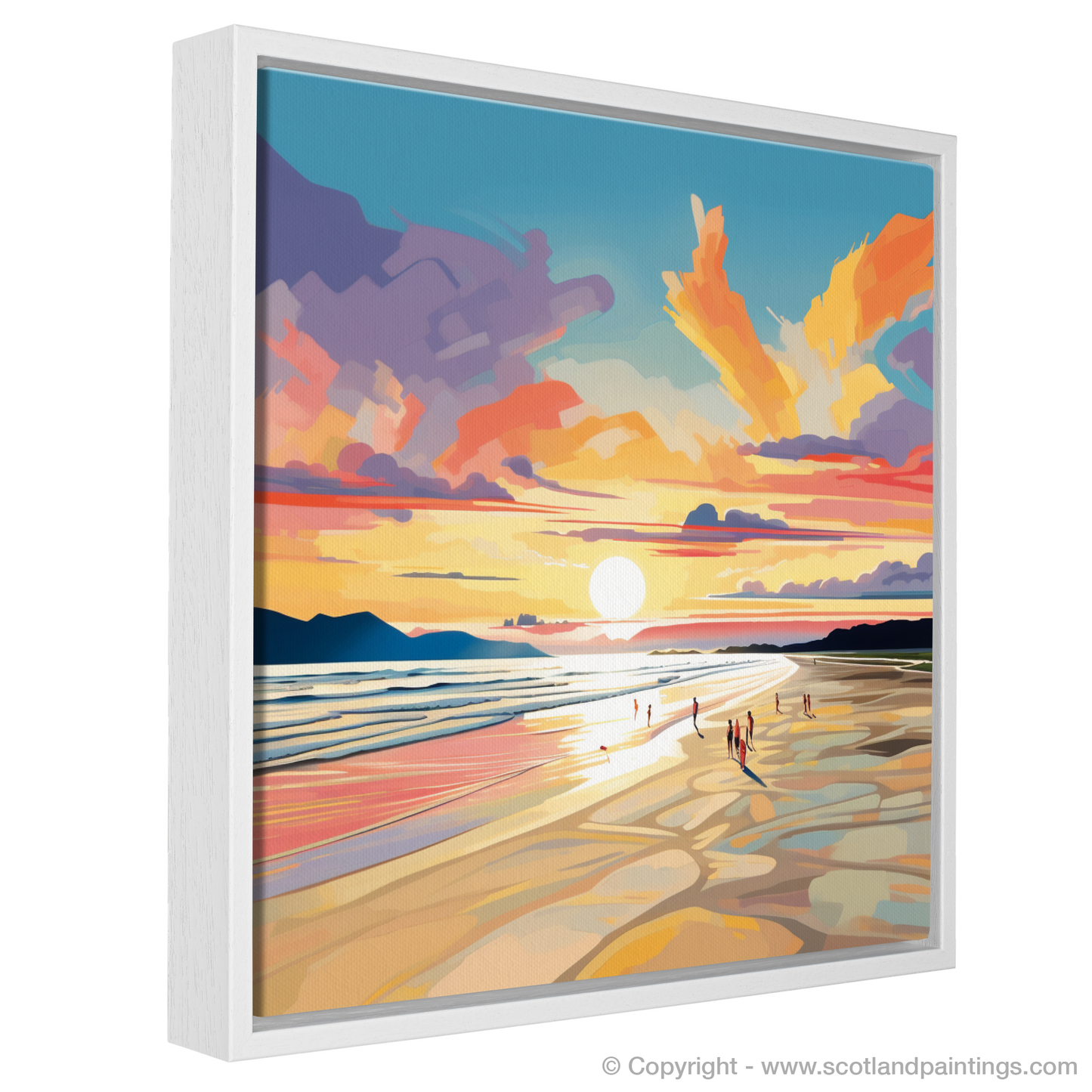 Nairn Beach Sunset: A Pop Art Odyssey