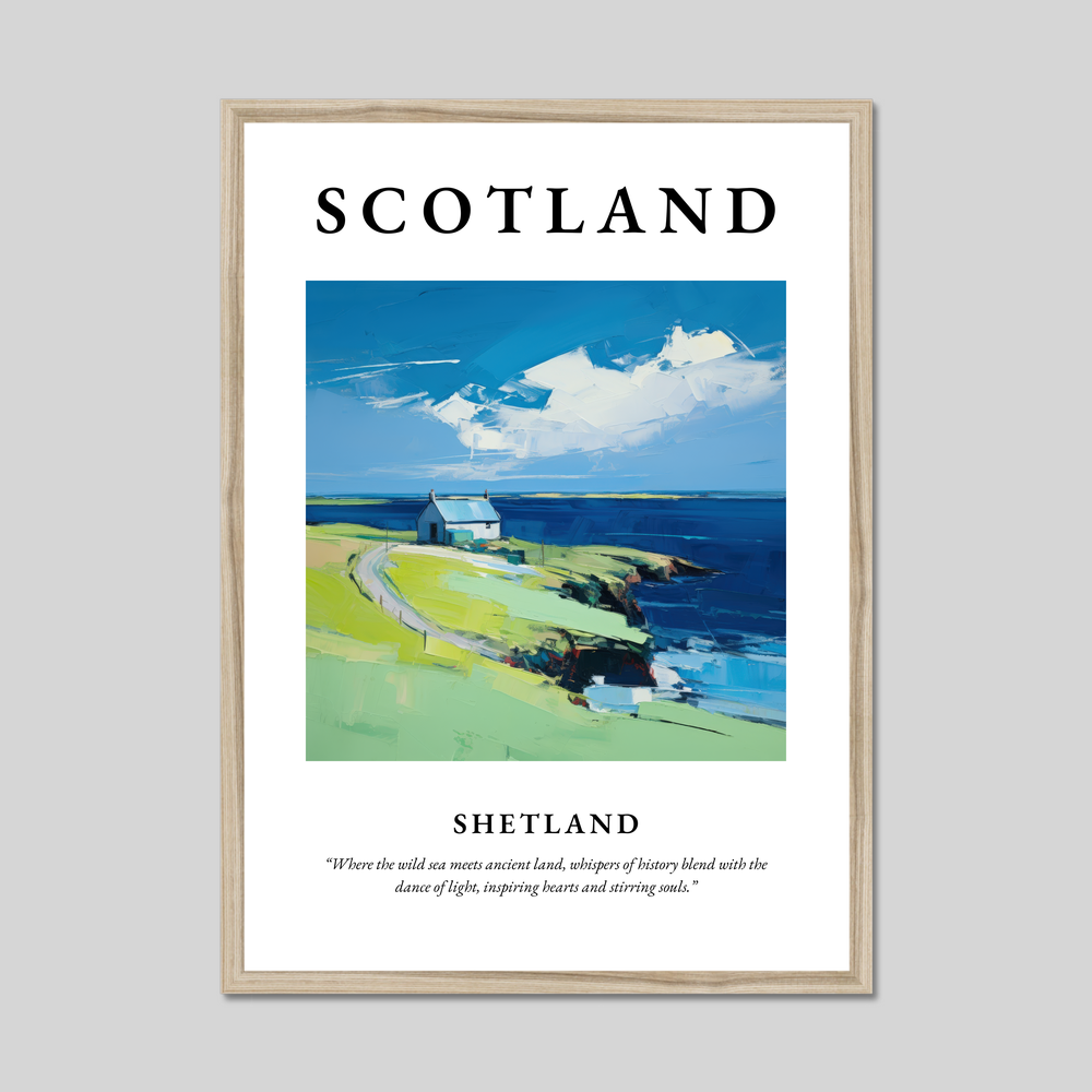 Poster in a natural frame with the word Scotland