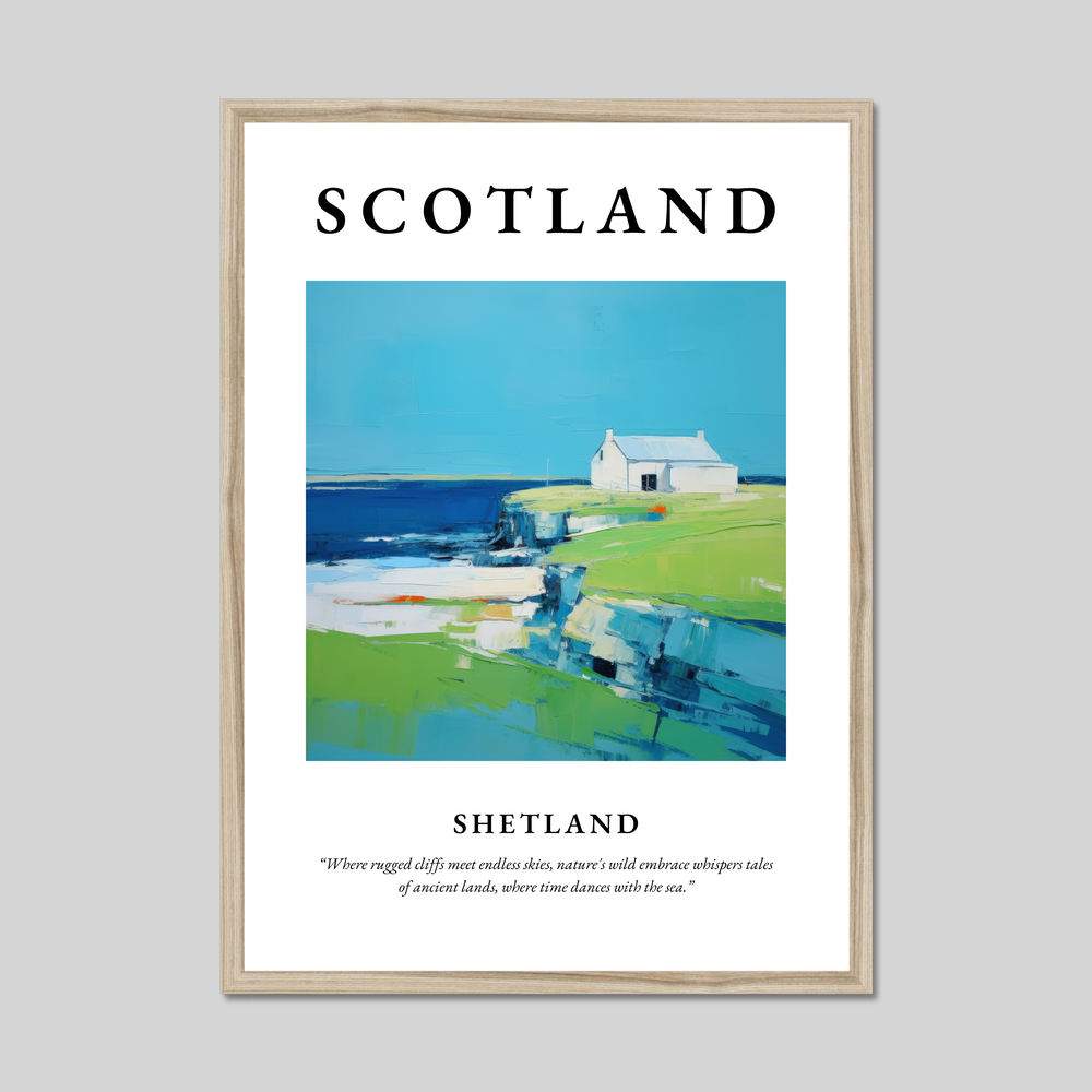 Poster in a natural frame with the word Scotland