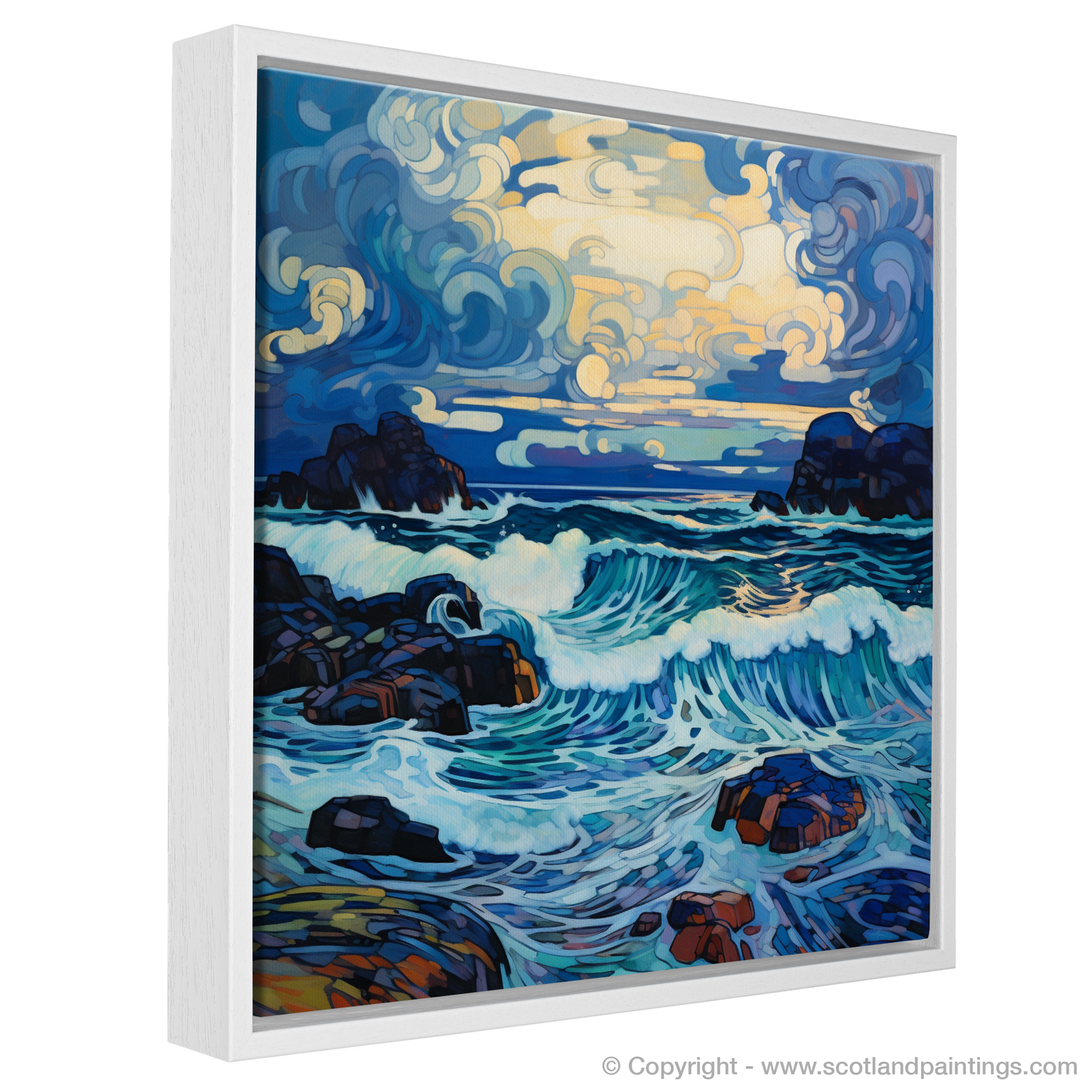 Stormy Serenade of Achmelvich Bay - An Art Nouveau Tribute