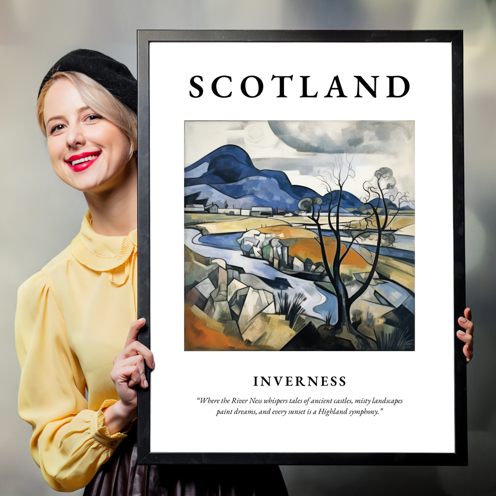 Person holding a poster of Inverness