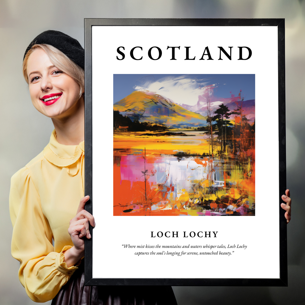 Person holding a poster of Loch Lochy