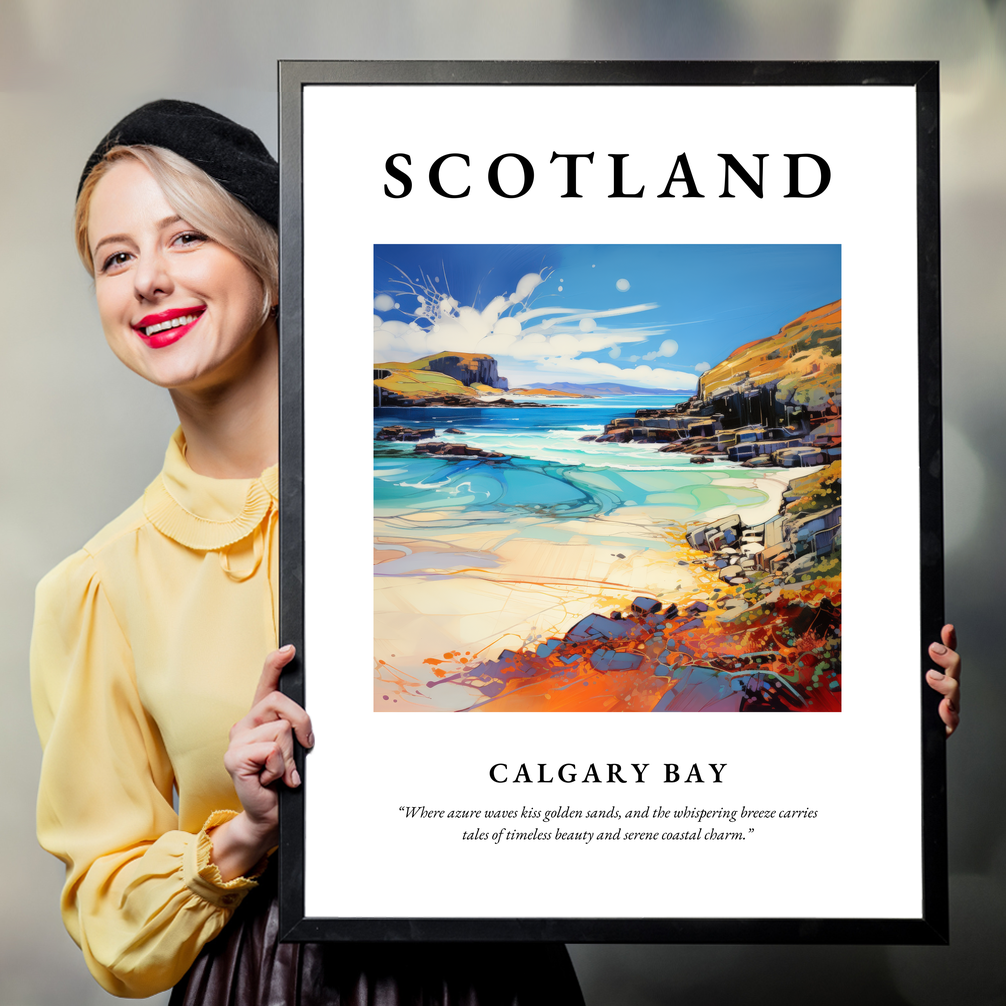 Person holding a poster of Calgary Bay