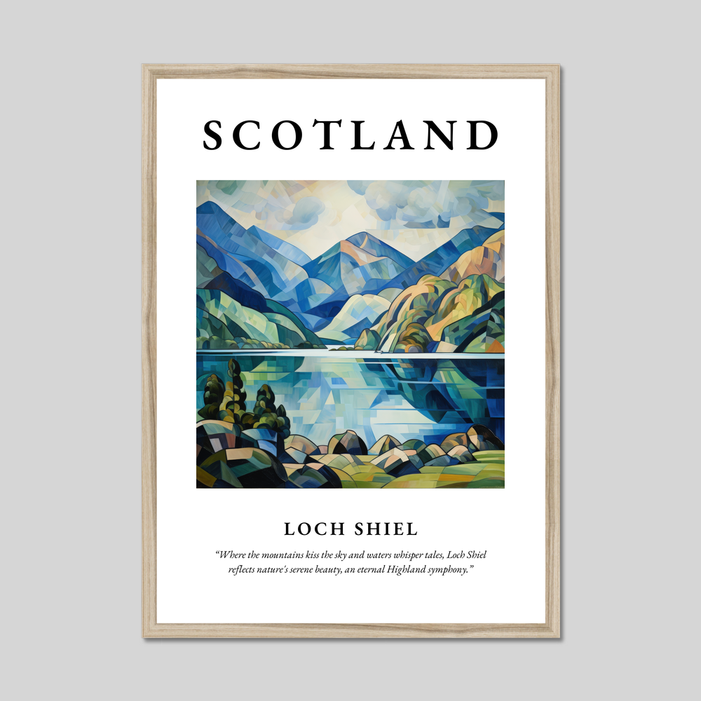 Poster in a natural frame with the word Scotland