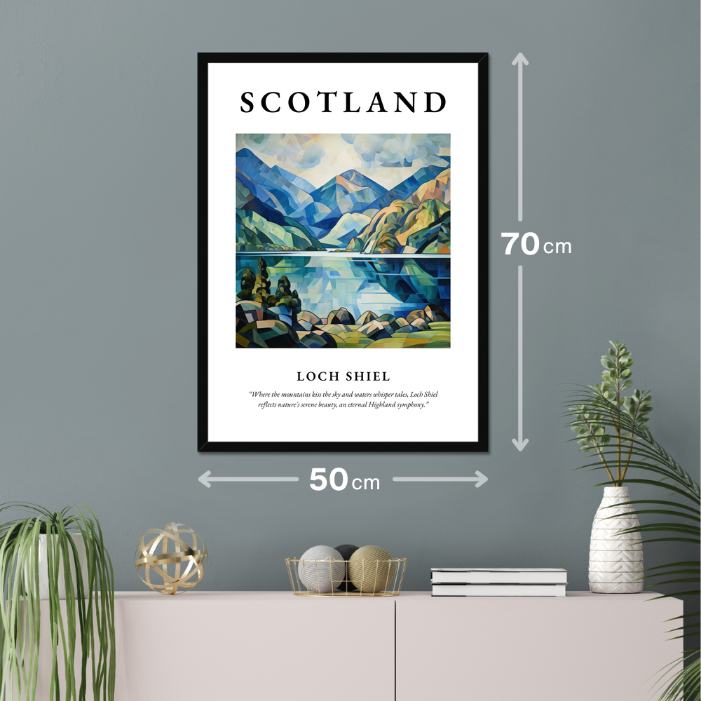 Poster of Loch Shiel hanging on a wall