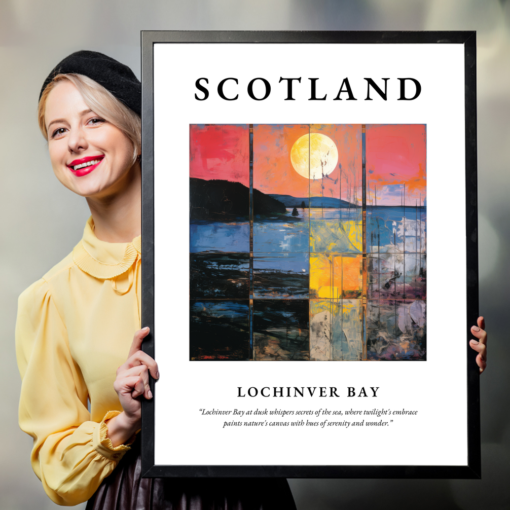 Person holding a poster of Lochinver Bay