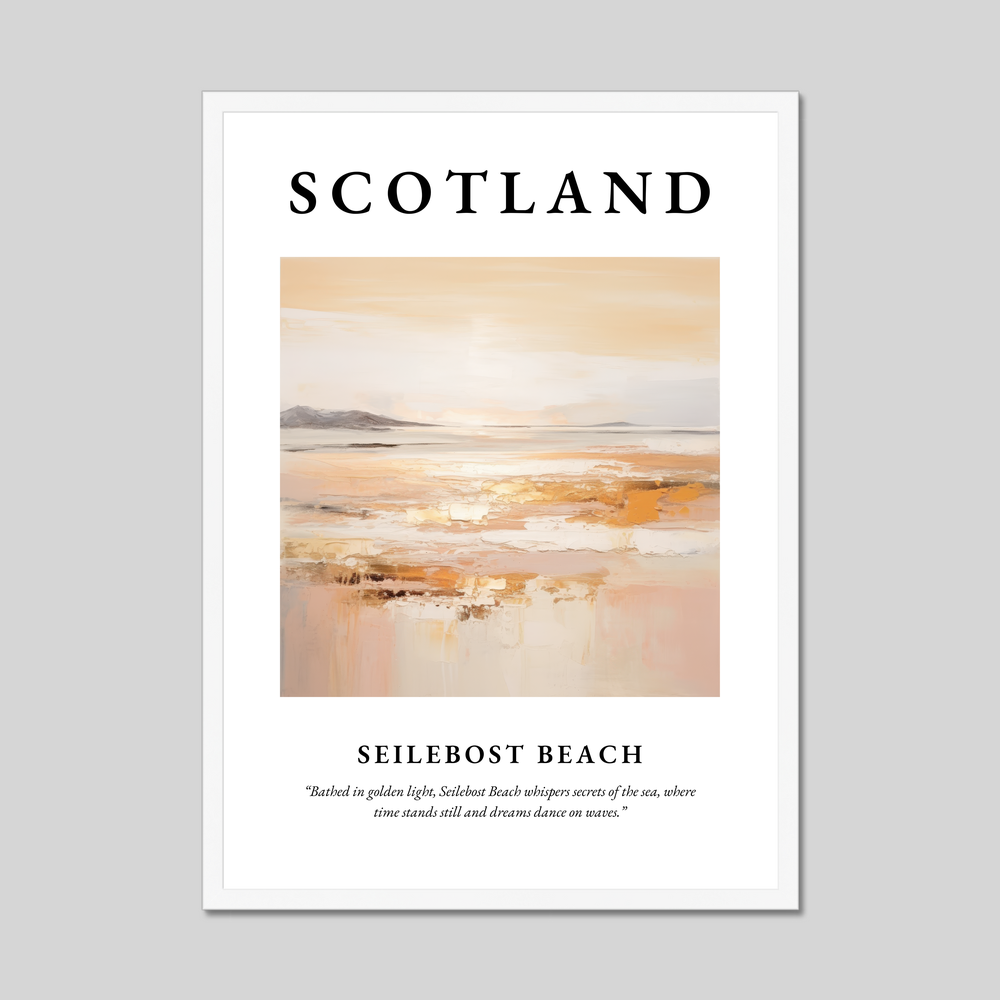 Poster in a white frame with the word Scotland