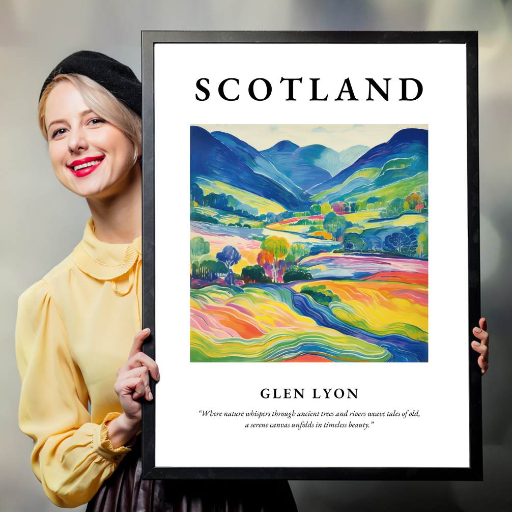 Person holding a poster of Glen Lyon