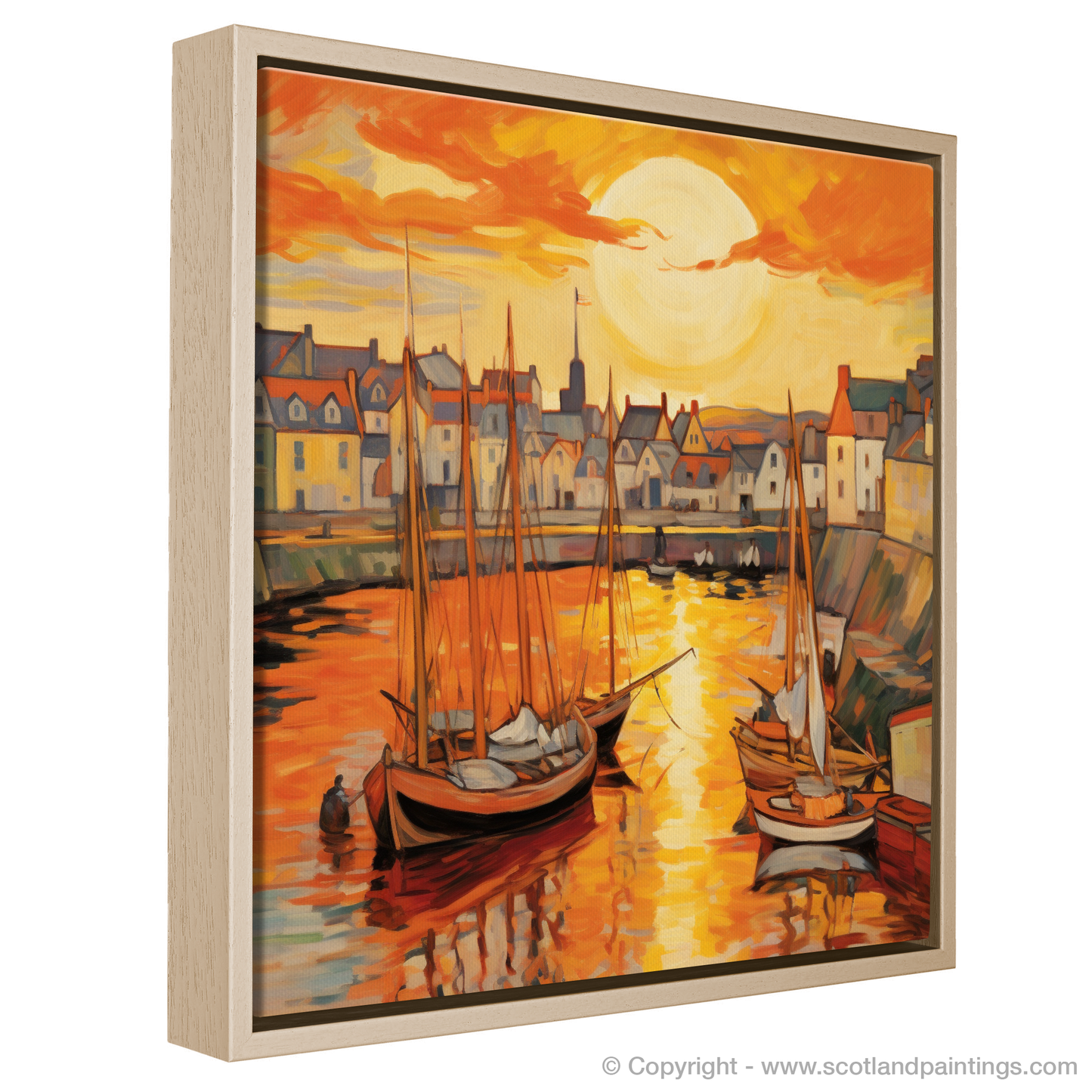 Stonehaven Harbour at Golden Hour: A Fauvist Inspiration