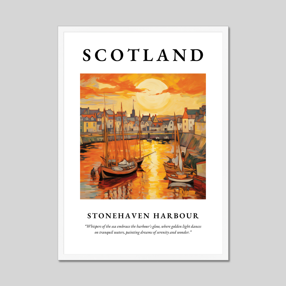 Poster in a white frame with the word Scotland