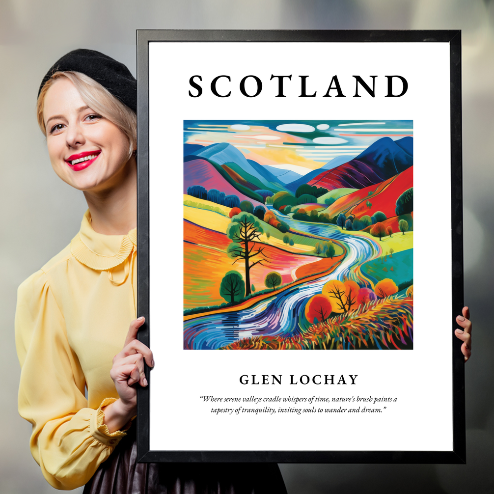 Person holding a poster of Glen Lochay