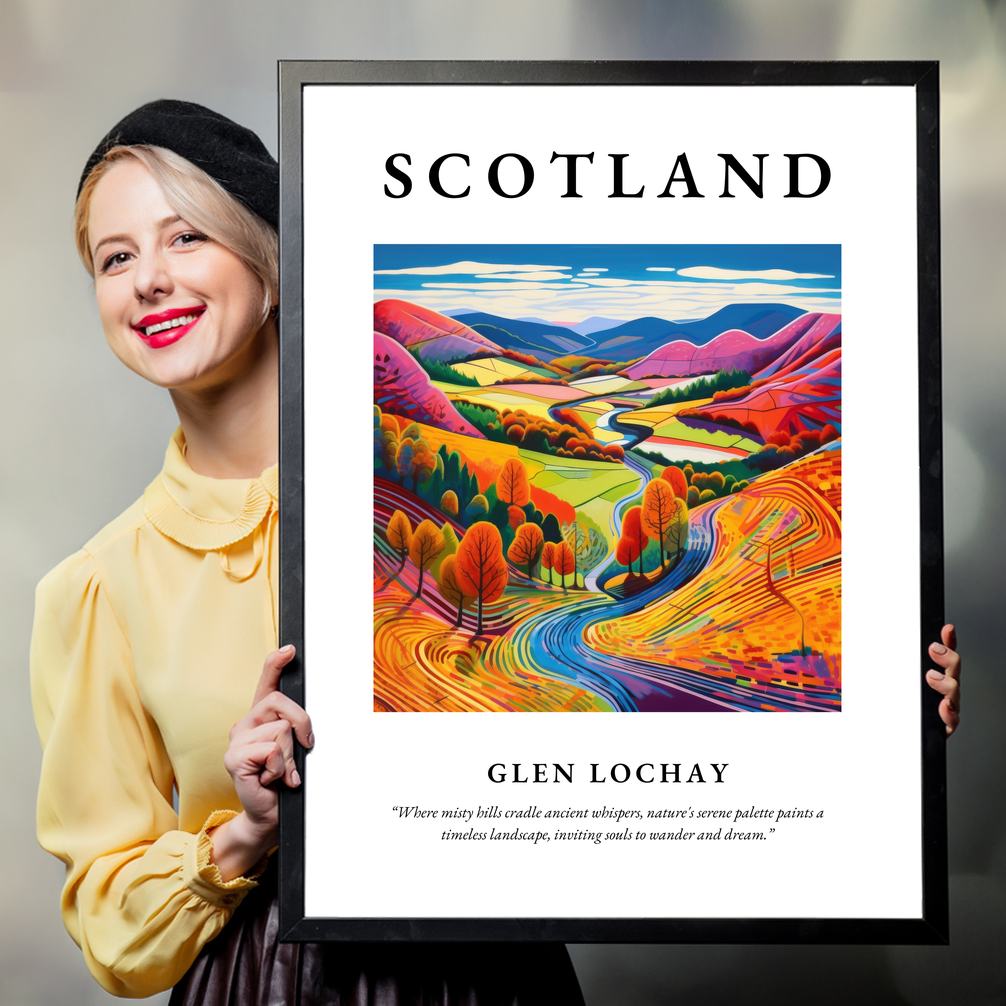 Person holding a poster of Glen Lochay