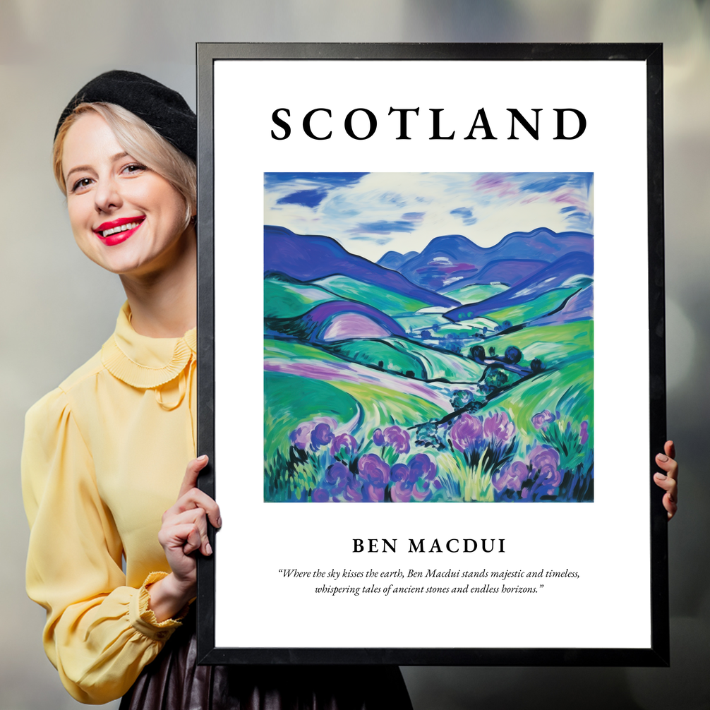 Person holding a poster of Ben Macdui