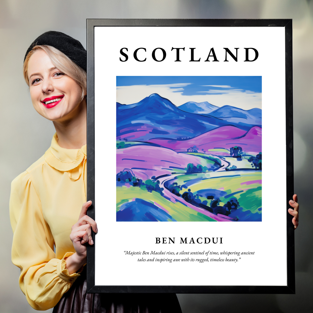 Person holding a poster of Ben Macdui